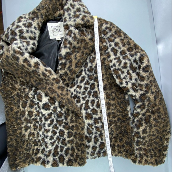 Maralyn & Me soft beautiful leopard print faux fur peacoat women's sz medium - Picture 10 of 12